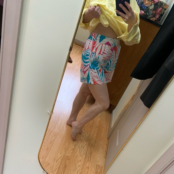 Magaschoni linen blouse oversized pockets mother of pearl buttons yell XL - Picture 9 of 13